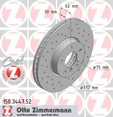 Тормозной диск Otto Zimmermann 150.3447.52