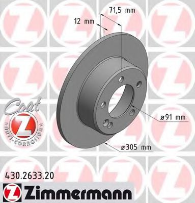 Тормозной диск Otto Zimmermann 430.2633.20