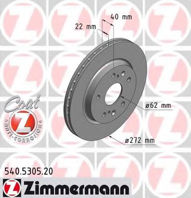 Тормозной диск Otto Zimmermann 540.5305.20