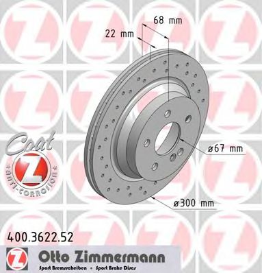 Тормозной диск Otto Zimmermann 400.3622.52