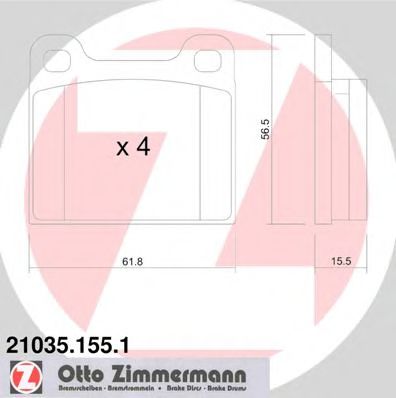 Тормозные колодки Otto Zimmermann 21035.155.1