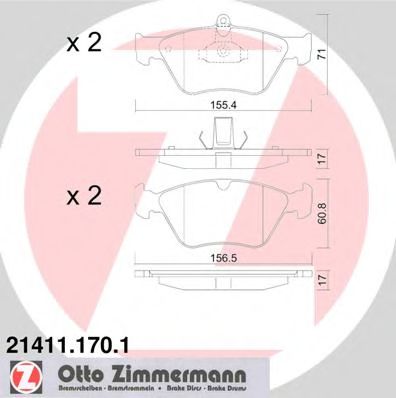 Тормозные колодки Otto Zimmermann 21411.170.1