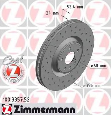 Тормозной диск Otto Zimmermann 100.3357.52