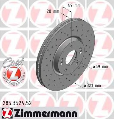 Тормозной диск Otto Zimmermann 285.3524.52