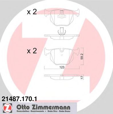 Тормозные колодки Otto Zimmermann 21487.170.1