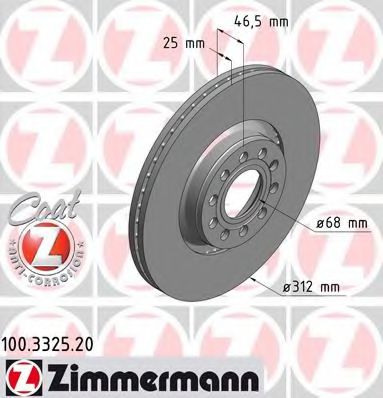 Тормозной диск Otto Zimmermann 100.3325.20