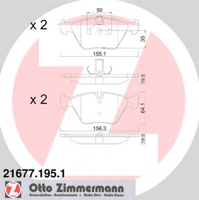 Тормозные колодки Otto Zimmermann 21677.195.1