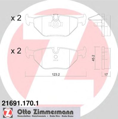 Тормозные колодки Otto Zimmermann 21691.170.1