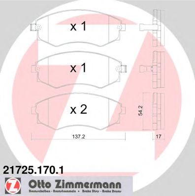 Тормозные колодки Otto Zimmermann 21725.170.1