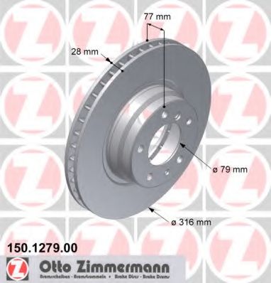 Тормозной диск Otto Zimmermann 150.1279.20