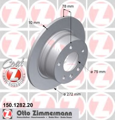 Тормозной диск Otto Zimmermann 150.1282.20