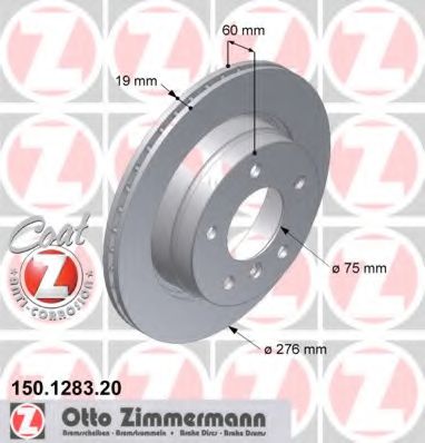 Тормозной диск Otto Zimmermann 150.1283.20