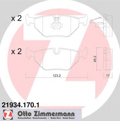 Тормозные колодки Otto Zimmermann 21934.170.1