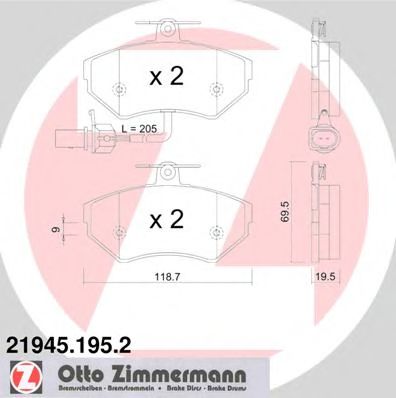 Тормозные колодки Otto Zimmermann 21945.195.2