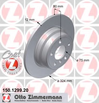 Тормозной диск Otto Zimmermann 150.1299.20