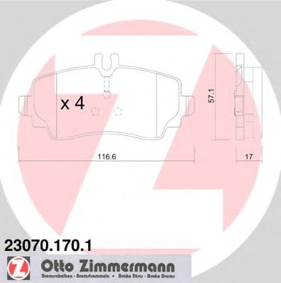 Тормозные колодки Otto Zimmermann 23070.170.1