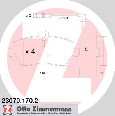Тормозные колодки Otto Zimmermann 23070.170.2