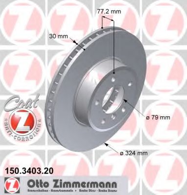 Тормозной диск Otto Zimmermann 150.3403.20