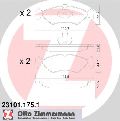 Тормозные колодки Otto Zimmermann 23101.175.1