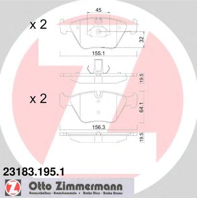 Тормозные колодки Otto Zimmermann 23183.195.1