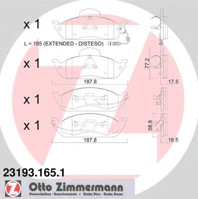 Тормозные колодки Otto Zimmermann 23193.165.1