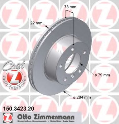 Тормозной диск Otto Zimmermann 150.3423.20