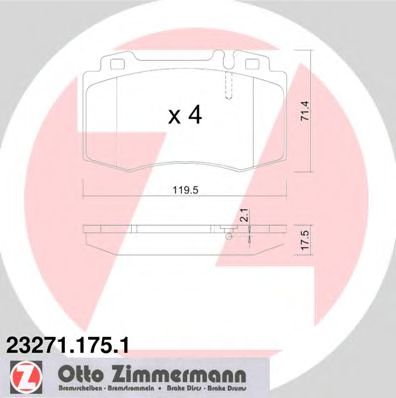 Тормозные колодки Otto Zimmermann 23271.175.1
