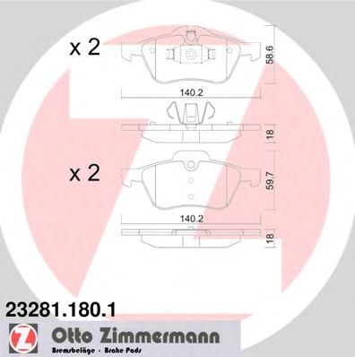 Тормозные колодки Otto Zimmermann 23281.180.1