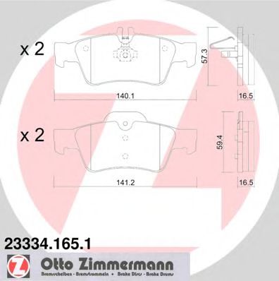 Тормозные колодки Otto Zimmermann 23334.165.1
