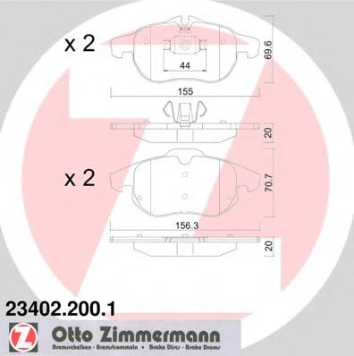 Тормозные колодки Otto Zimmermann 23402.200.1