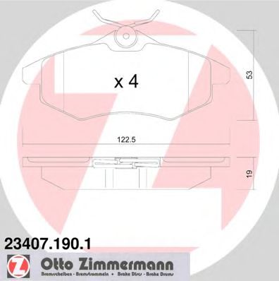 Тормозные колодки Otto Zimmermann 23407.190.1