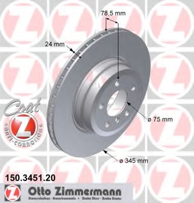 Тормозной диск Otto Zimmermann 150.3451.20