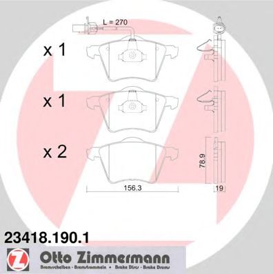 Тормозные колодки Otto Zimmermann 23418.190.1