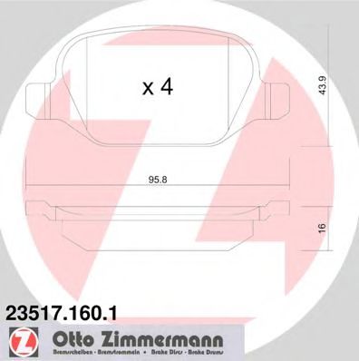 Тормозные колодки Otto Zimmermann 23517.160.1