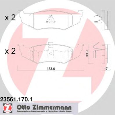 Тормозные колодки Otto Zimmermann 23561.170.1