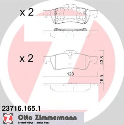 Тормозные колодки Otto Zimmermann 23716.165.1