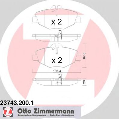 Тормозные колодки Otto Zimmermann 23743.200.1