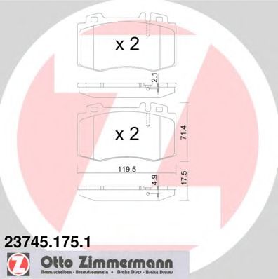 Тормозные колодки Otto Zimmermann 23745.175.1