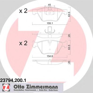 Тормозные колодки Otto Zimmermann 23794.200.1