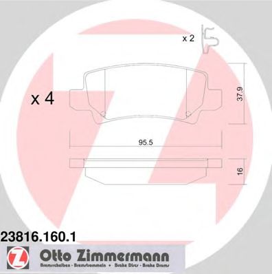 Тормозные колодки Otto Zimmermann 23816.160.1