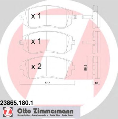 Тормозные колодки Otto Zimmermann 23865.180.1
