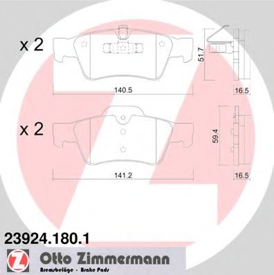 Тормозные колодки Otto Zimmermann 23924.180.1