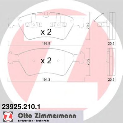 Тормозные колодки Otto Zimmermann 23925.210.1