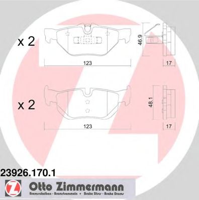 Тормозные колодки Otto Zimmermann 23926.170.1