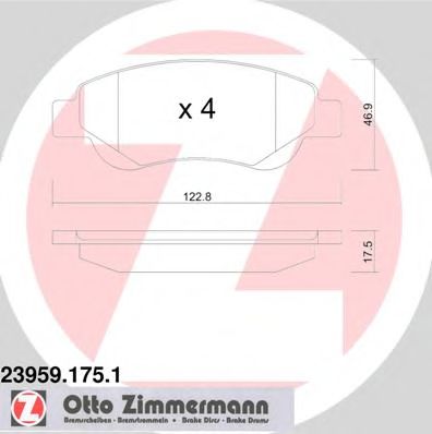 Тормозные колодки Otto Zimmermann 23959.175.1