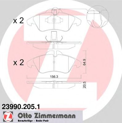 Тормозные колодки Otto Zimmermann 23990.205.1