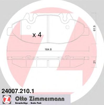 Тормозные колодки Otto Zimmermann 24007.210.1