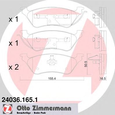 Тормозные колодки Otto Zimmermann 24036.165.1