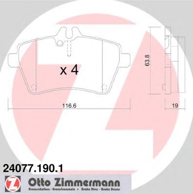Тормозные колодки Otto Zimmermann 24077.190.1