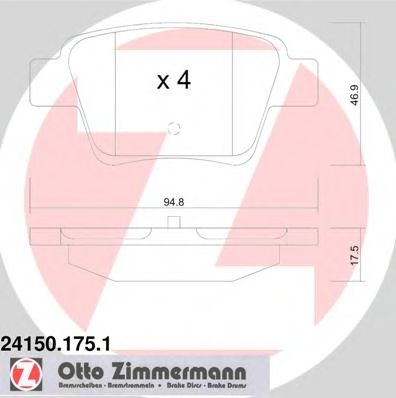 Тормозные колодки Otto Zimmermann 24150.175.1